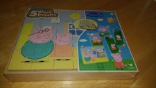 Peppa Pig Puzzles. 5 Wood Puzzles storage box . Toy for kids. Toy for preschool