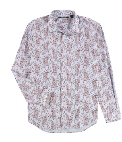 VTG Perry Ellis 100% Silk Button Down Shirt Mens Medium Brown