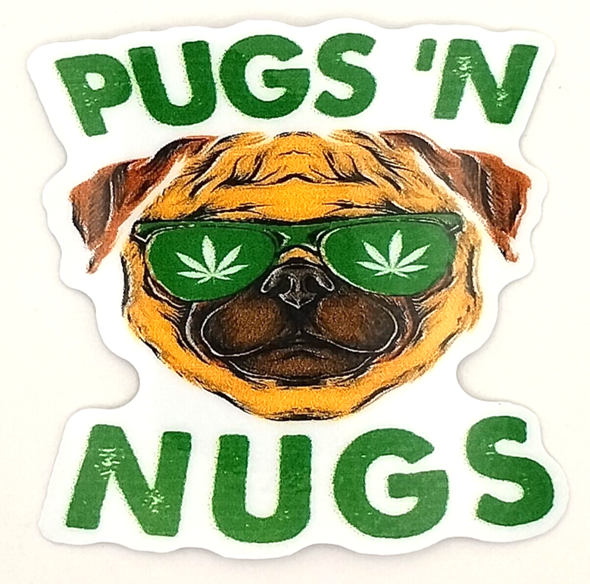 Pugs N Nugs UV Safe Cannabis 420 Weed Sticker Stoner Art