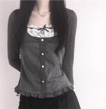 Japanese women sweet Harajuku Long Sleeve Pullover Sweater top