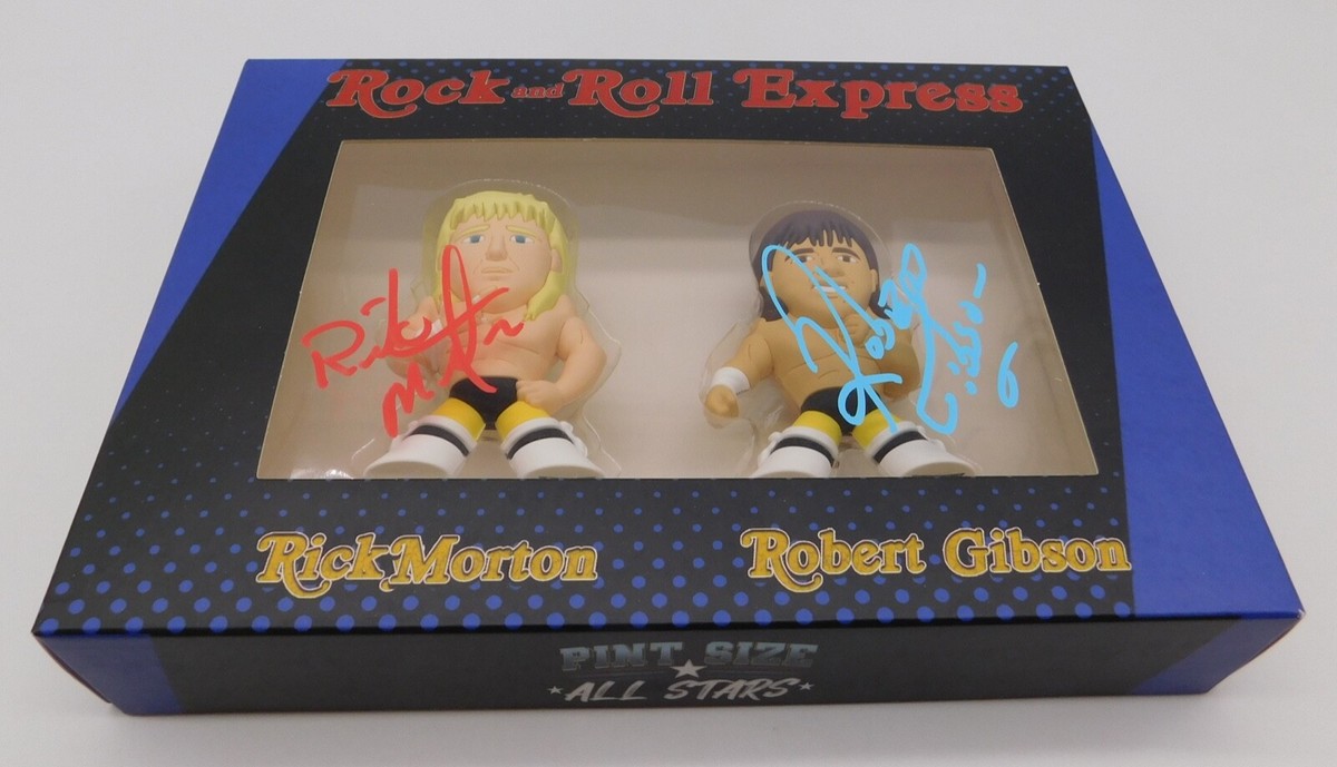 Ricky Morton Robert Gibson Rock & Roll Express Signed Pint Size