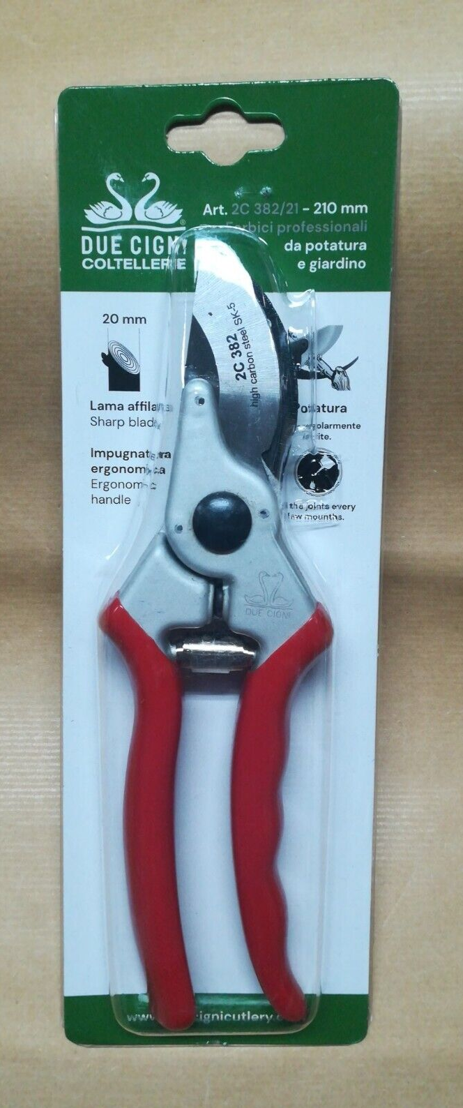 FORBICI DA POTARE DUE CIGNI ART. 2C 382/21 210 MM  EAN 8053675003946