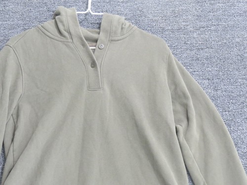 Lands End Hoodie Womens Small Green Long Sleeve Solid Serious Sweats Cotton - Picture 4 of 7