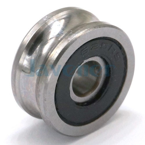 LOT2 5x17x8mm U Groove width 5mm Guide Pulley Sheave Sealed Rail Ball Bearing - Picture 2 of 8