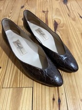 VTG Amalfi Women s Size 5.5 B Made In Italy Short Heels Dark Brown Lizard Print
