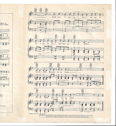 Harry Warren YOU LET ME DOWN from STARS OVER BROADWAY Sheet Music 1935 - Picture 7 of 8