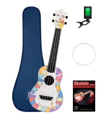Flight TUC Kitty Travel Konzert Ukulele Set Linde Gigbag Zubehör Tasche Uke