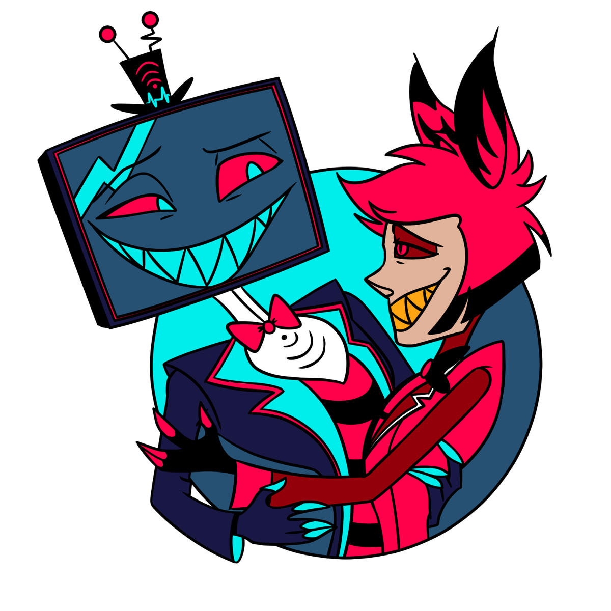 Hazbin Hotel RadioStatic Pin | Alastor/Vox | eBay