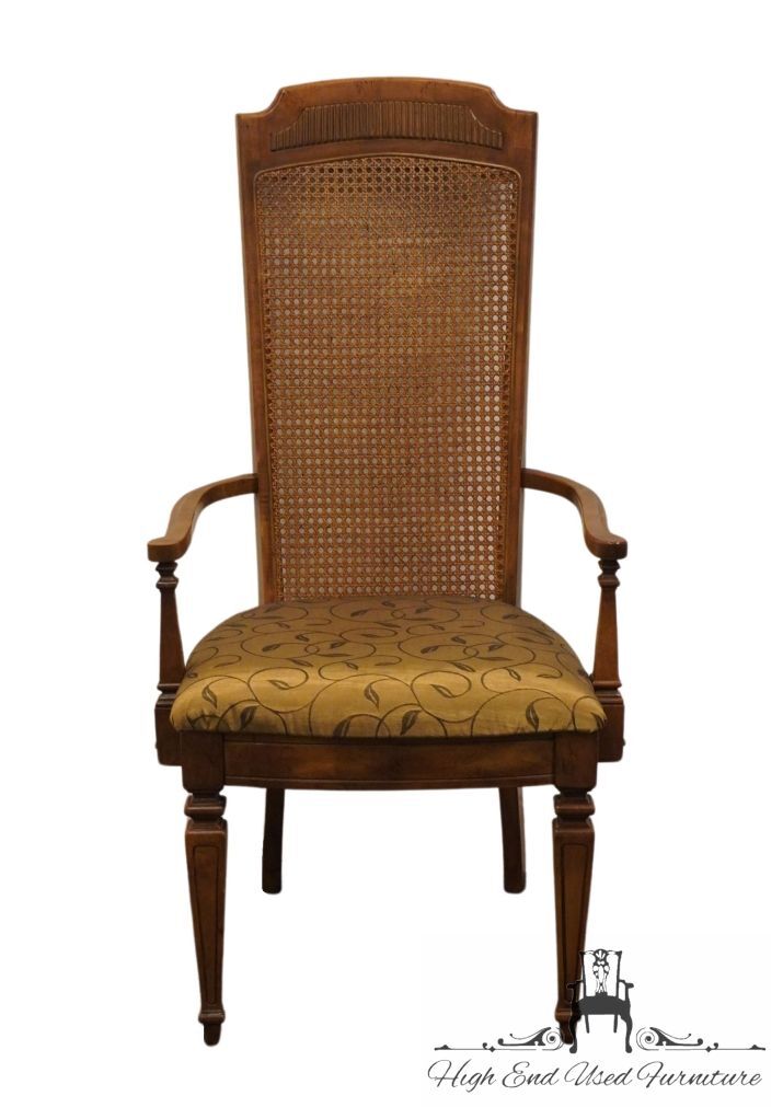 STANLEY FURNITURE Italian Provincial Cane Back Fruitwood Dining