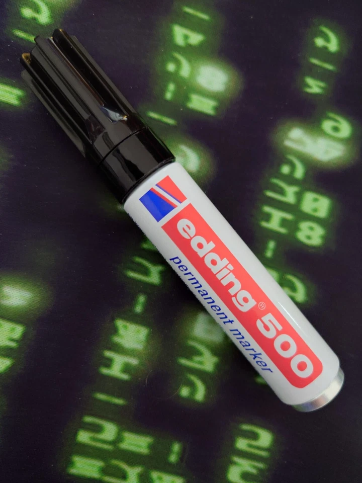 1x Edding 500 permanent Marker, Permanentmarker schwarz, 2 - 7 mm, Keilspitze