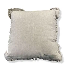 $98 Legacy Gray Flax Decorative Ruffled Square Couch Chair Bed Sofa Pillow 14"sq
