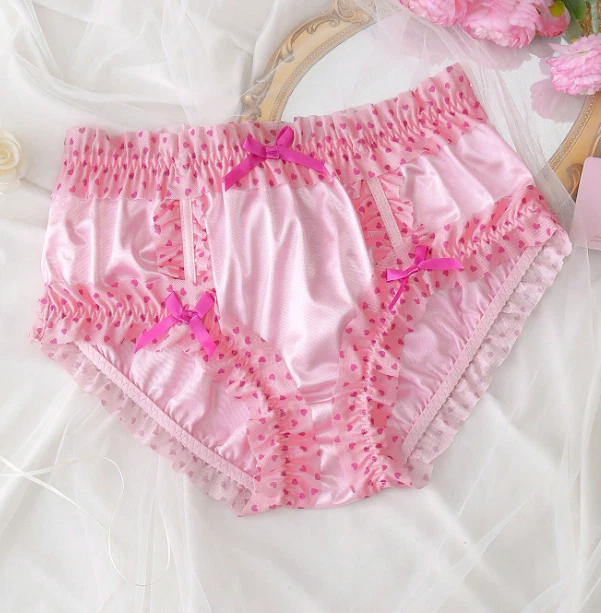 Women's stunning soft silky feel satin panties ruffle and bows detail sissy CDTV - Image 4 of 4