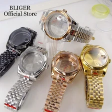 36MM 39MM Silver Rose Gold PVD Watch Case fit NH35 NH34 PT5000 Jubilee Bracelet