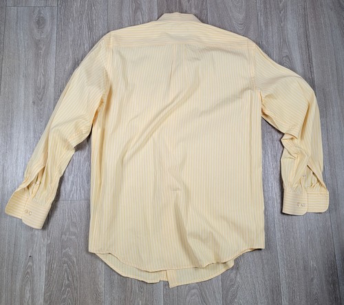 Camicia elegante Roundtree & Yorke giallo gessato cotone uomo media - Foto 6 di 6