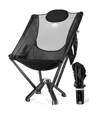 Folding High Back Camp Chair with Headrest Pillow, Widened Aluminum Frame Sup...