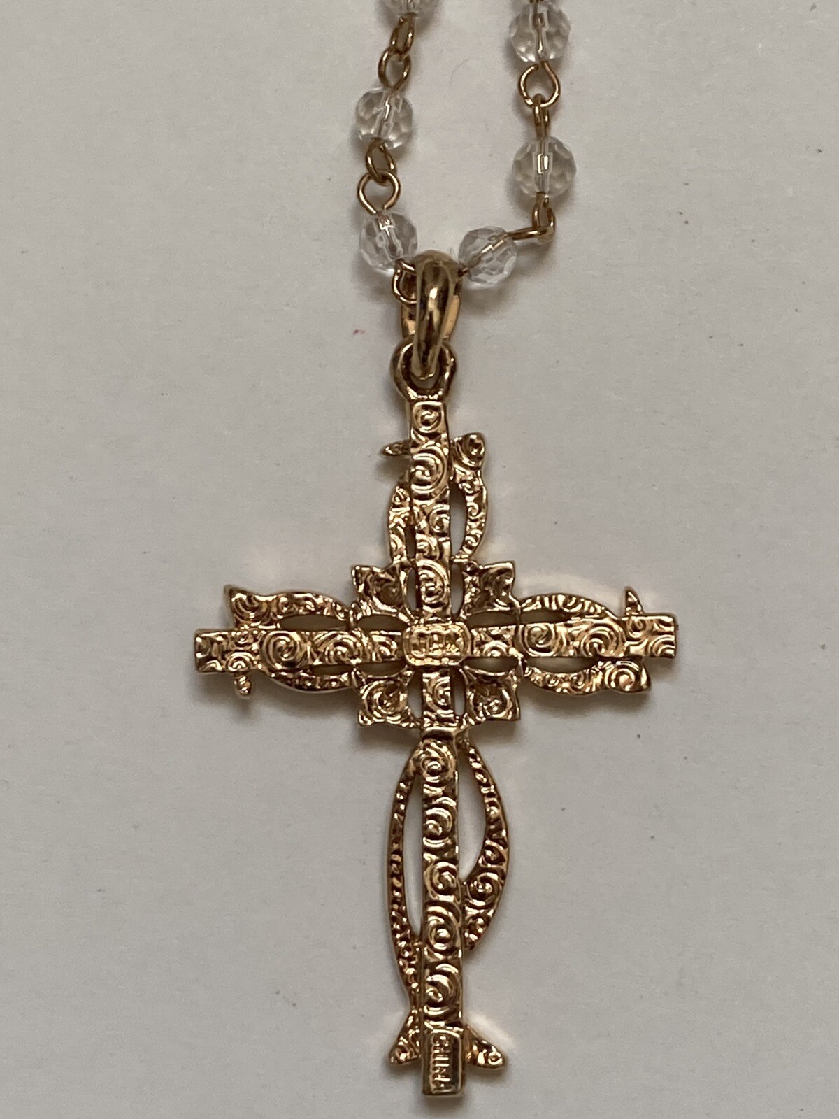 JBK Jackie Kennedy Camrose & Kross Sparkly Rhinestone Cross Necklace
