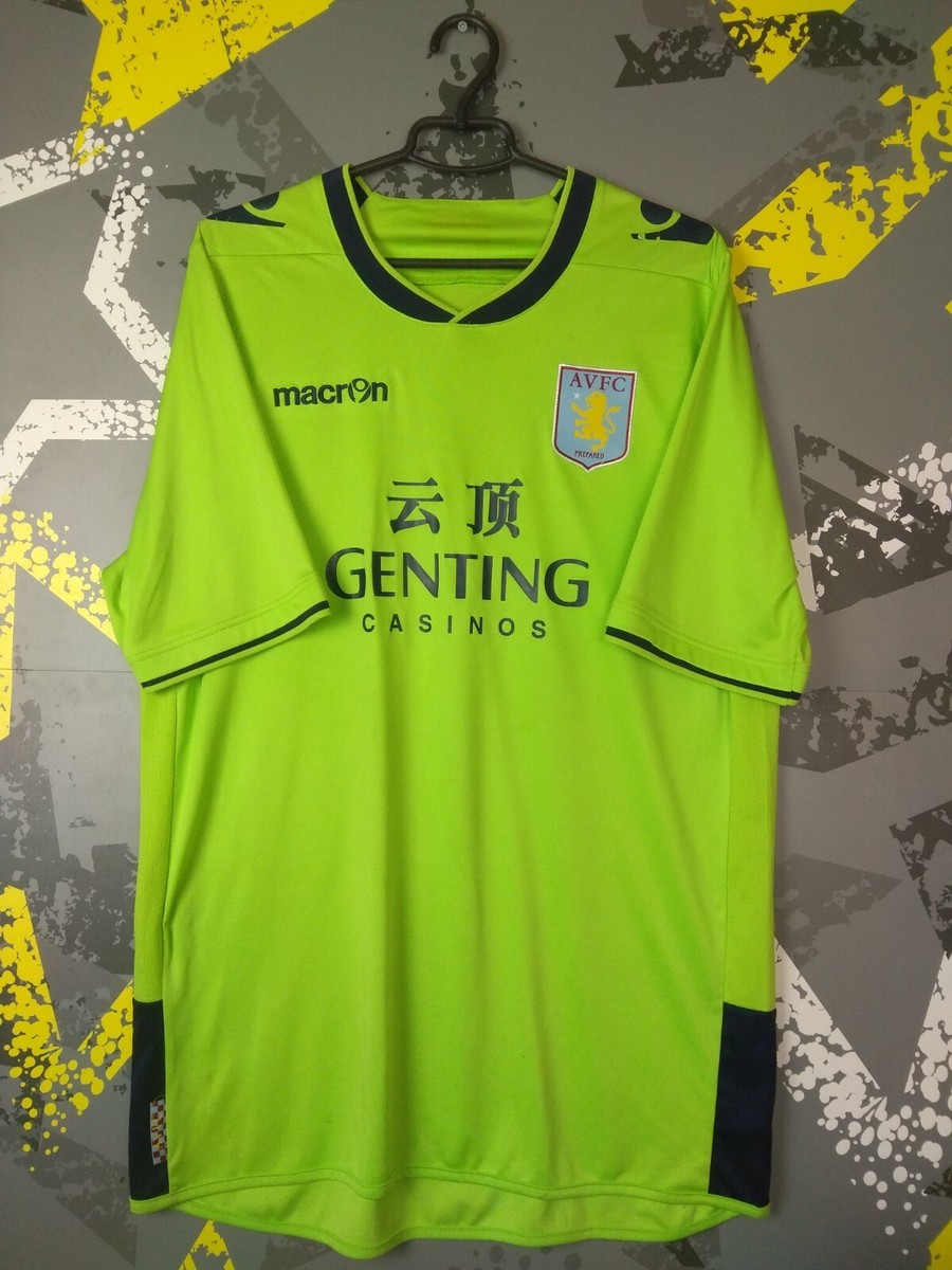 Maillot Aston Villa Away 2012/13 – Macron – Taille M – Vert Et Bleu Marine