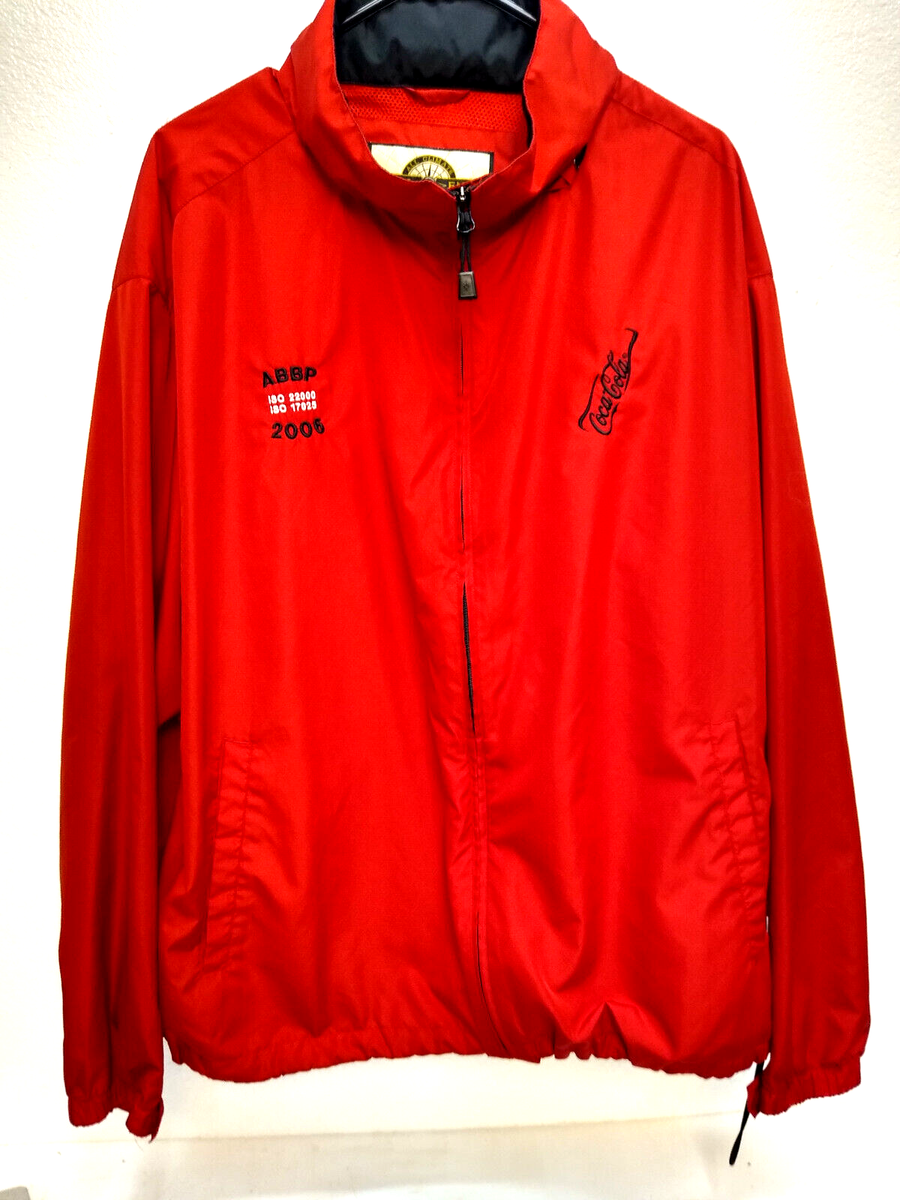NORTH END All Climate Wear Windbreaker Red /Black Front Zip, CocaCola Logo