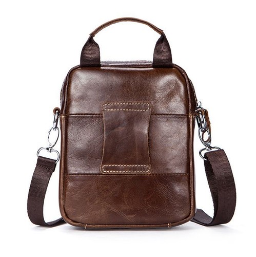 Men's Genuine Cow Leather Shoulder Bag Waist Bag Purse On Belt New Vintage XS - Bild 4 von 6