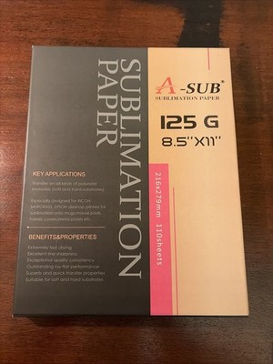 A-SUB Sublimation Paper 125G  8.5 x11  Open Box (80) Count