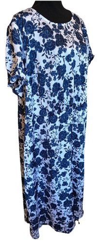 Talbots 20W 2X Blue White Flora Romance Feminine NEW Current ‘25 Midi Dress $169 - Picture 8 of 12