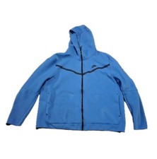 Nike Tech Fleece Full Zip Hoodie Sweatshirt Blue Jacket Mens Size XXL