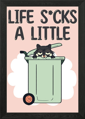 Life Sucks a Little Framed Wall Art Poster Canvas Print Picture