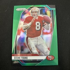 Panini Prizm Black Steve Young 49ers Green Prizm #256 Football Card