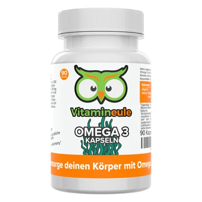Omega 3 Kapseln - DHA & EPA -  vegan - hochdosiert - Vitamineule - Bild 1 von 4