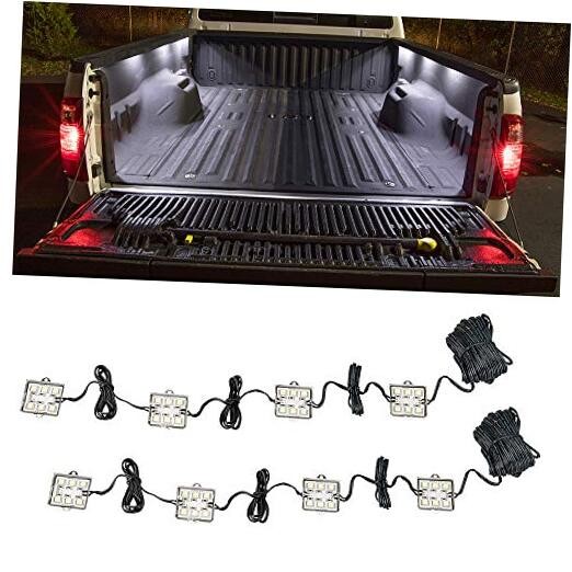 8pc Universal White LED Truck Bed Cargo Light Kit - Durable Waterproof