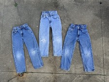 Vintage 1990's Kids Levi's Jeans Lot Size 7  7 Slim 550 Relaxed Fit orange tab