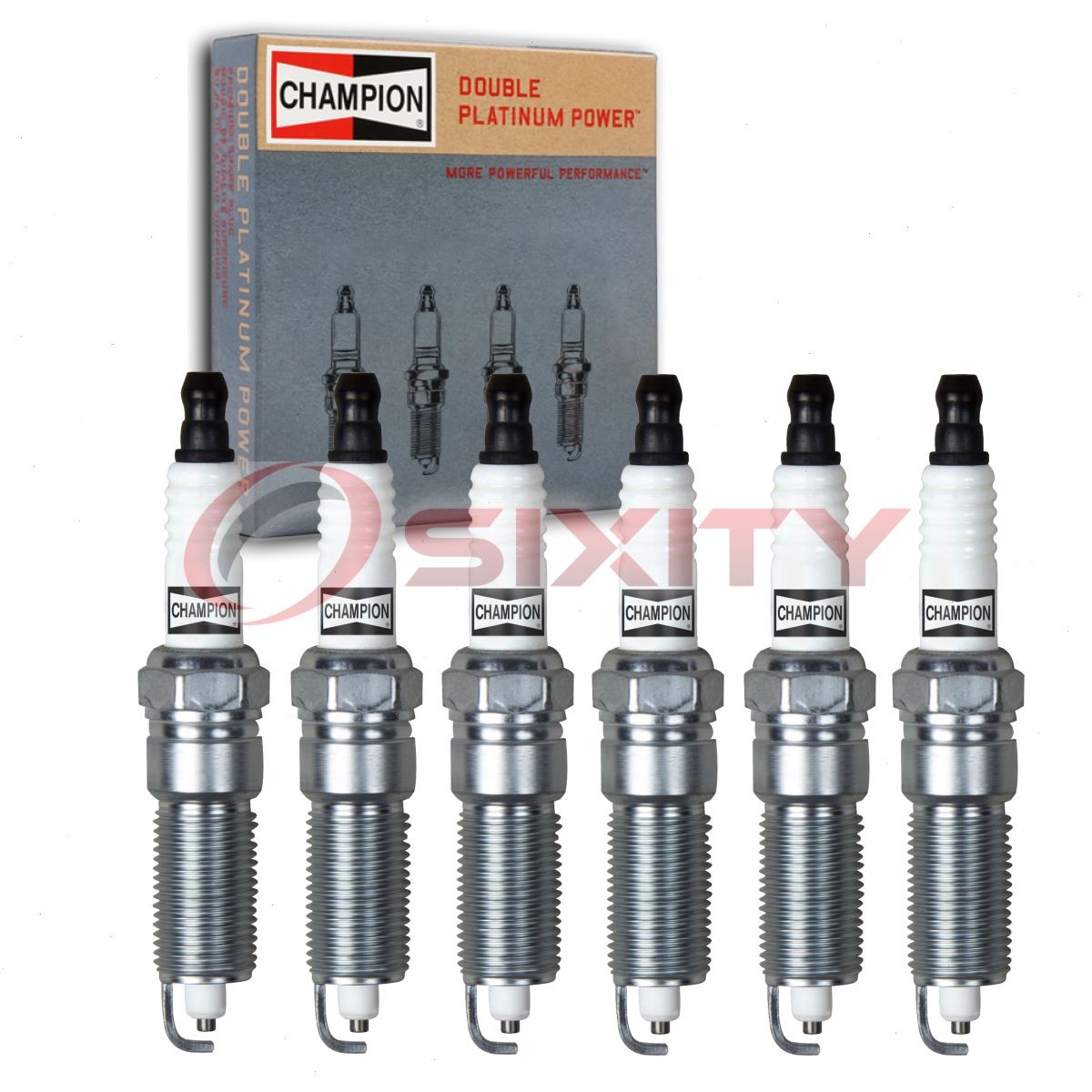 6 pc Champion Double Platinum Spark Plugs for 2001-2007 Dodge Caravan 3.3L on