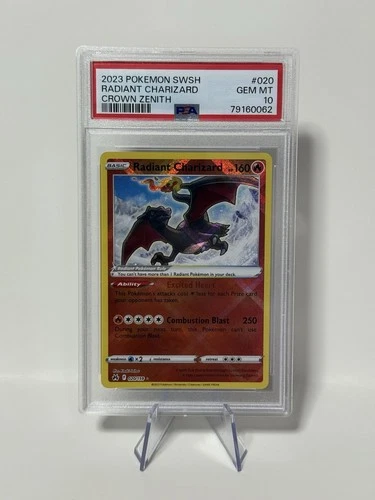 2023 POKEMON SWORD & SHIELD CROWN ZENITH #020 RADIANT CHARIZARD PSA 10