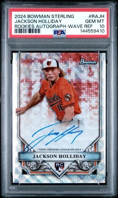 2024 Bowman Sterling Rookies Autographs Jackson Holliday #RA-JH Wave /125 PSA 10