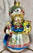 Vintage UT Unique Treasures Mrs. Santa Claus Blown Glass Hand-Painted  5.5