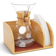 Bamboo Caddy for Pour Over Coffee Maker, Fits Chemex, Bodum, Cosori, Heatproo...