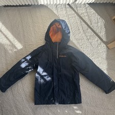 Columbia Boys Watertight Rain Jacket Navy Orange Lining Omni Tech Size XS 6/7