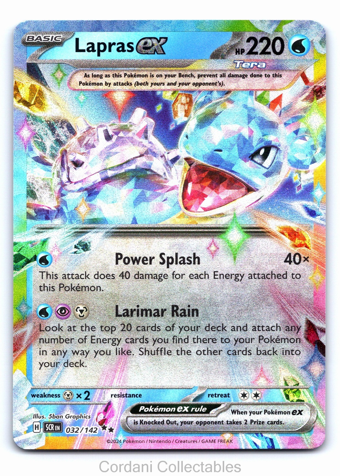 Lapras EX 032/142 - Stellar Crown - Pokemon Card - Near Mint