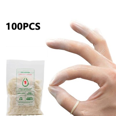 100 PCs Gummi--Stall--Anti--Stat--Finger--Cots--Einweg--Latex--Fingerabdeckung 