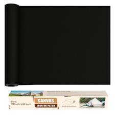 KING MOUNTAIN Canvas Iron on Patch,12" 60",Waterproof Canvas-12x60, Black