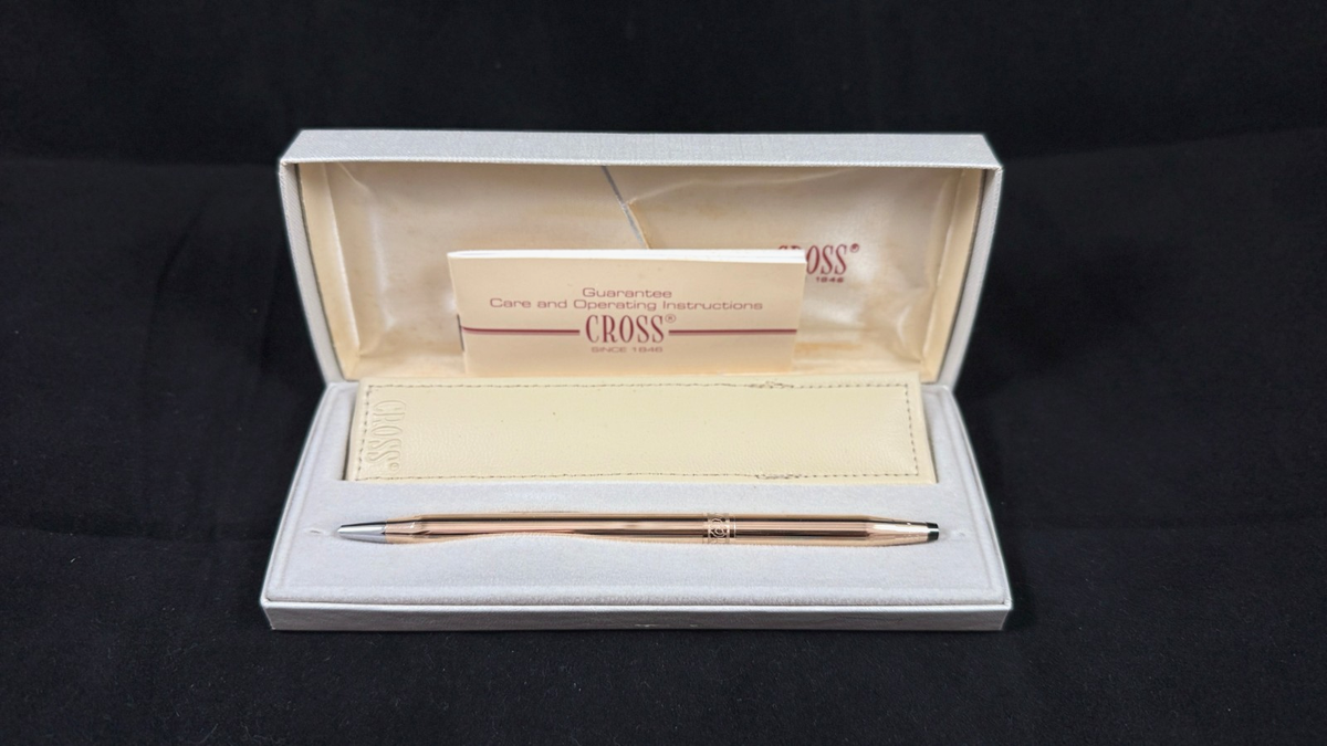 CROSS BRAND NEW 14K GOLD WOMAN'S ROSES BALLPOINT PEN WITH SHEATH