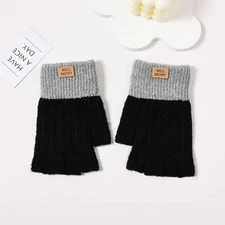Winter Knitted Half-Finger Gloves Warm Cute Fingerless Gloves Outdoor Driving Co