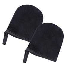 2Pcs Self Tanning Mitts Black Flocked Reusable Gloves for Women Application