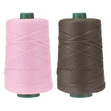 2 Pcs Polyester Macrame Cord, 3mm x 219 Yards Macrame Cords - Light Pink/Brown