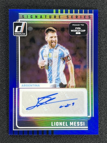 2025-26 Donruss FIFA World Cup Lionel Messi Blue Signature Series Auto /199