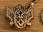 ANTIQUE GOLD FILLED BOW TIE LINK TAILLE D'PANAGE VICTORIAN NECKLACE BROKEN CLASP — photo 2