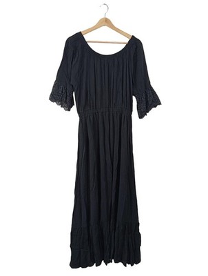 LAURA SCOTT Hippiekleid Damen Kleid Gr. DE 42 schwarz Casual-Look