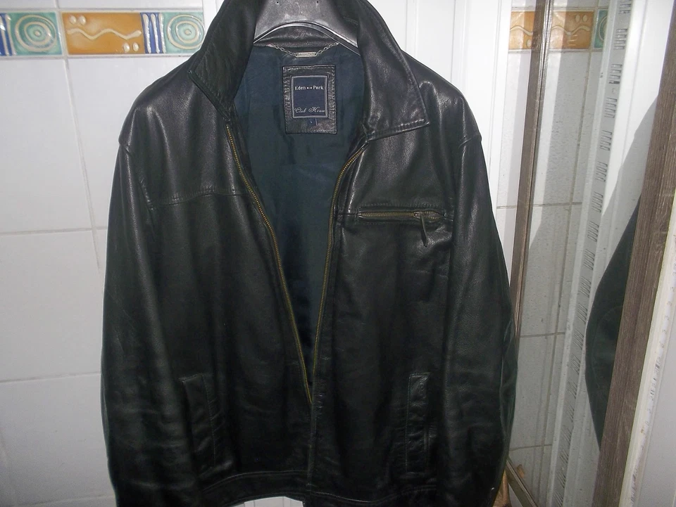 blouson vrai cuir EDEN PARK noir L - Photo 1/4