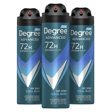 Degree Men Antiperspirant Deodorant Dry Spray Cool Rush 3 count Deodorant for...