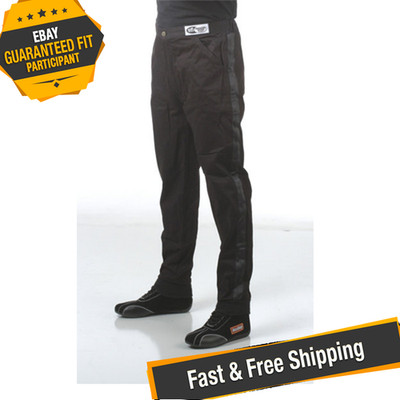 RaceQuip 112007 Black Single Layer Driving Pants; Size XX-Large (2X)